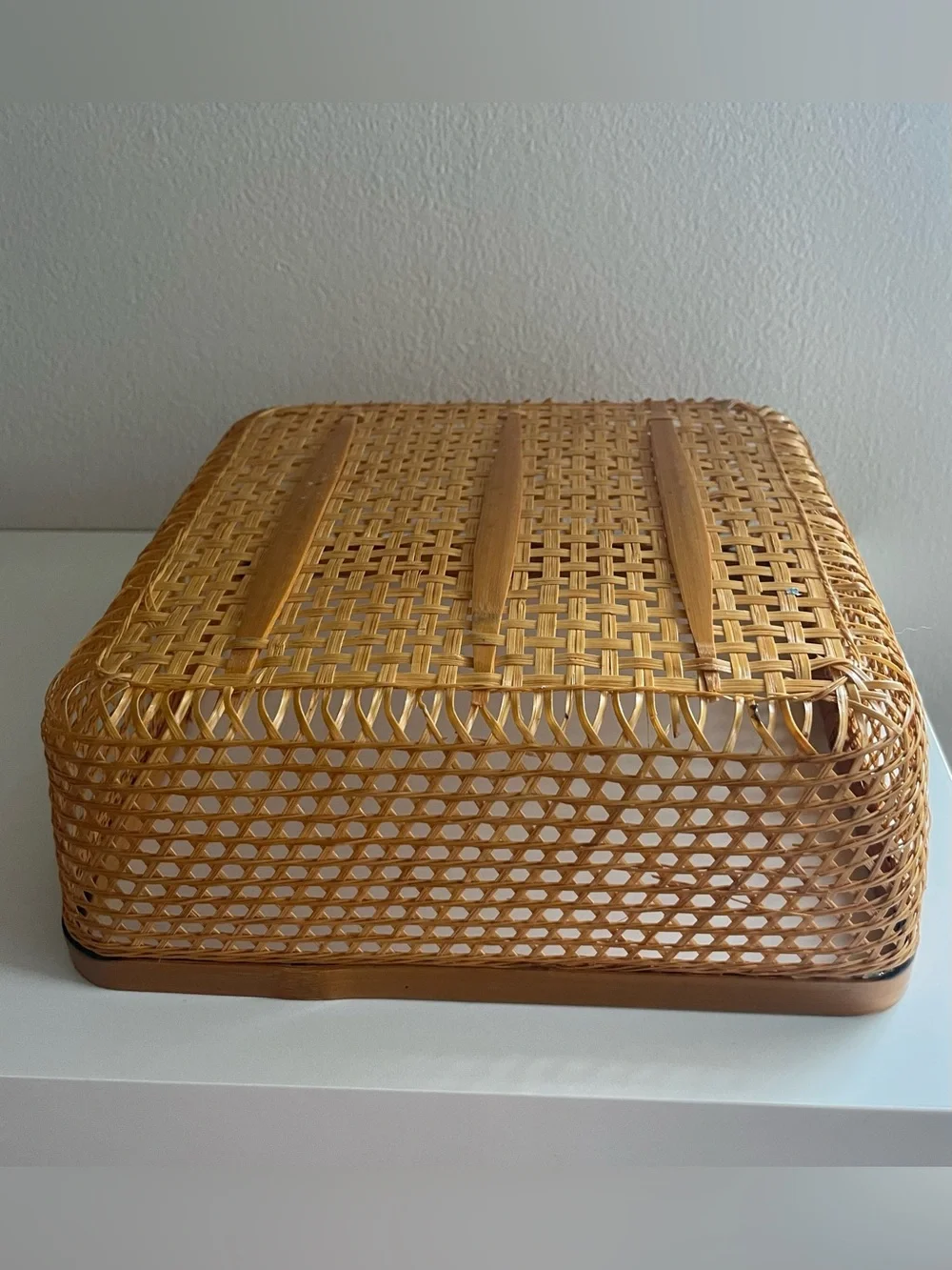Woven Rattan Rectangular Basket - Picture 12 of 13